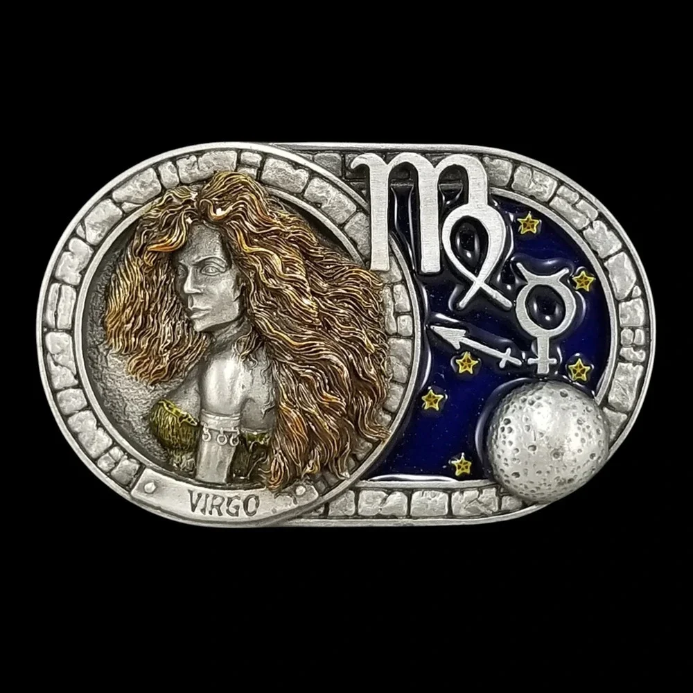 Dragon Designs Tanside Virgo Belt Buckle Pewter Zodiac Sign 2006‎ Made in USA